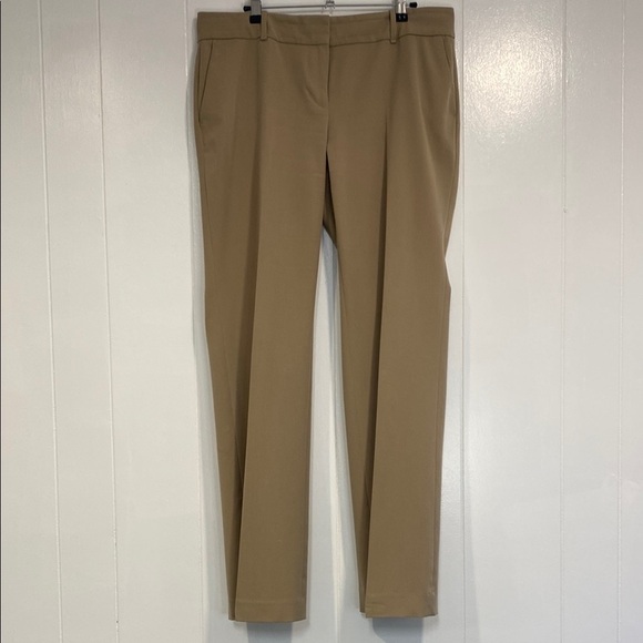 Ann Taylor Pants Trousers Flare Flat Front Midrise Beige Tan Size 10 - Picture 2 of 8